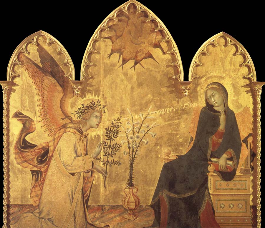 Simone Martini Detail of the Annunciation and two saints